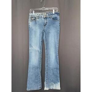 One Tuff Babe Bootcut Jeans – Size 9/10, Embroidered Waistband, Studded Pockets